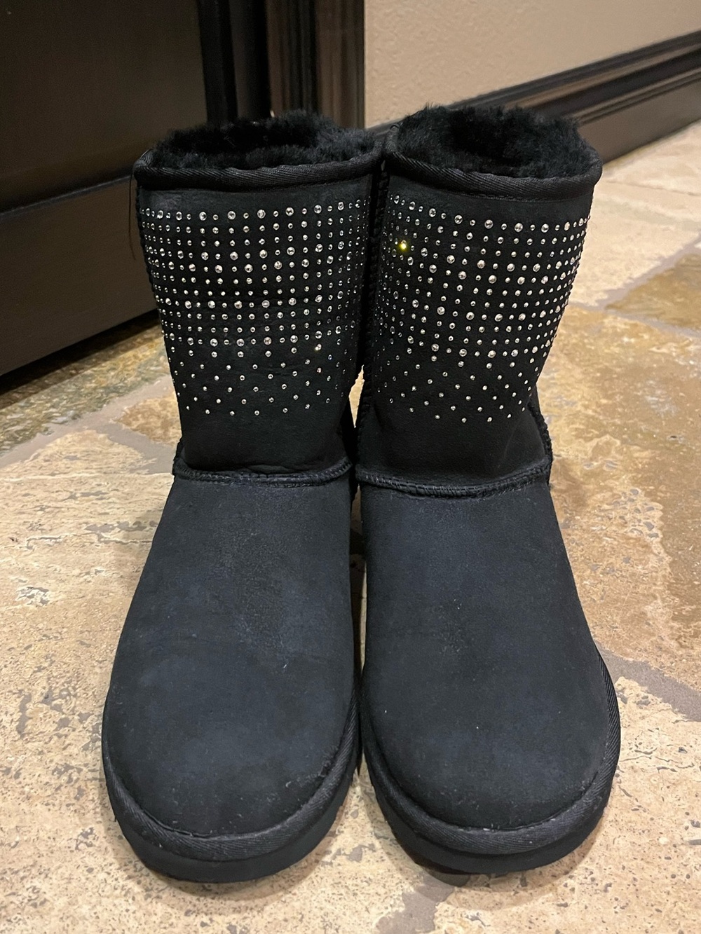 Black Studded Mid-Calf Women's Winter Boots